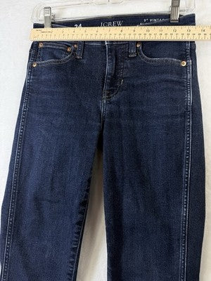 J Crew 9” Vintage Slim Straight Jeans 24 Blue Denim Womens