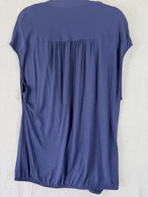 Boden Tops 14 Blue Twist Front Sleeveless Knit Womens UK 18