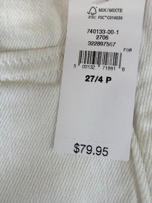Gap High Rise Stride Ankle Jeans 27 4 Petite White Denim Womens New NWT
