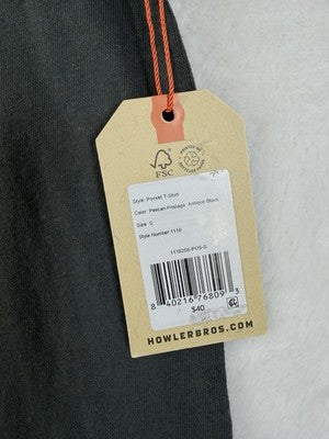 Howler Brother T Shirt Small Gray Mens Pelican Postage Short Sleeve Pocket New