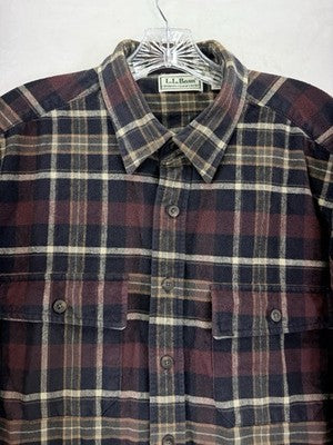 LL Bean Chamois Flannel Shirt XL Mens Button Up Long Sleeve Plaid Vintage 90s