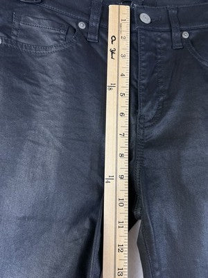 Banana Republic Coated Jeans Black 27 4 Petite Womens Slim High Rise Denim