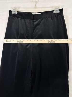 St John Collection 8 Black Pants Straight Leg Velveteen Cotton Stretch Womens