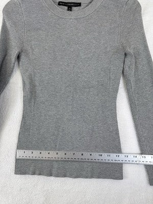 White House Black Market Sweater XS Gray Top Button Detail Womens