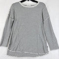 Little Lies Sweater Small Medium Black White Stripe Roll Hem Womens Knit Top