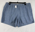 J Crew Shorts Women XXL Blue Chambray Pull On 100% Cotton New NWT