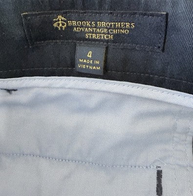 Brooks Brothers Advantage Chino Stretch Pants 4 Womens Navy Blue Tab Chinos