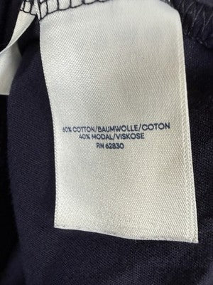 Lands End Top Medium Knit Navy Blue 3/4 Sleeve Tee Womens