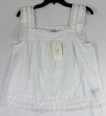 GAP x Doen Eyelet Top XS Womens Cotton Cottagecore Boho Sleeveless New NWT