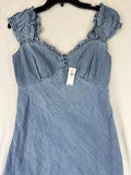 Gap Denim Maxi Dress XS Sweetheart Neckline Blue Long Womens Sleeveless New NWT