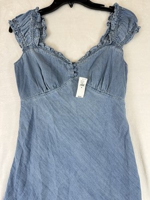 Gap Denim Maxi Dress XS Sweetheart Neckline Blue Long Womens Sleeveless New NWT