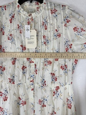 Gap X DÔEN Dress Medium Women Pintuck Floral Midi Doen Boho Whimsical New NWT
