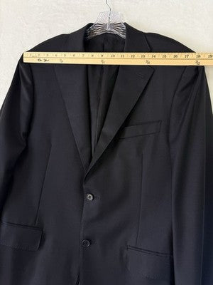 Canali Blazer 38R Black 100% Wool Mens Jacket Made In Italy
