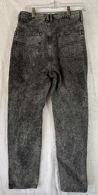 ASOS Collusion X005 Jeans 30 Womens Black Acid Wash Button Fly High Rise Denim