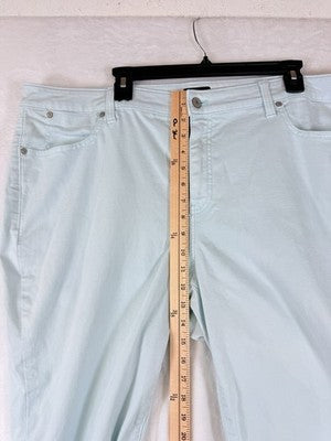 Talbots 20W Straight Leg Crop Jeans Mint Green Plus Size Womens