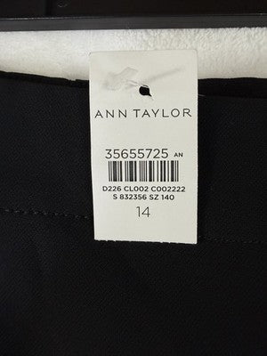 Ann Taylor Wide Leg Crop Pants 14 Women Black New NWT