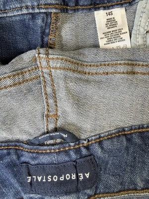 Aeropostale Jeans Women 14 Short Mid Rise Boot Cut Blue New NWT