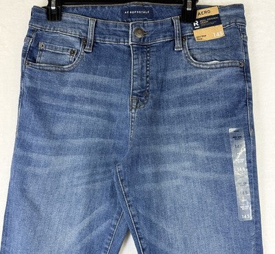 Aeropostale Jeans Women 14 Short Mid Rise Boot Cut Blue New NWT