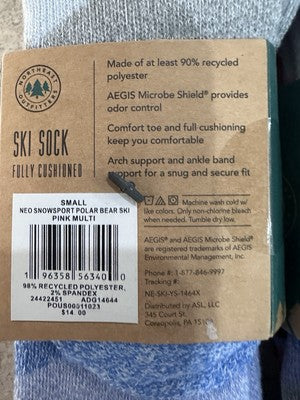 Northeast Outfitters Ski Socks Lot 2 Packs Of 2 Thick Youth Kids 13K-4 Bears NEW