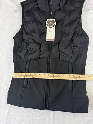 Calia Puffer Vest XS Black Womens Run Running Cold Dash Full Zip New NWT