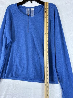 Calia Seamless Top XXL Blue Long Sleeve Shirt Womens New