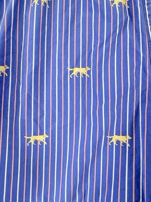 LL Bean Pajama Shorts Medium Womens Blue Dogs 100% Cotton Poplin Sleep PJ