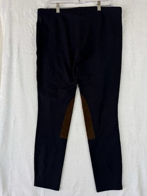 Polo Ralph Lauren Womens Equestrian Leggings XL Navy Blue Suede