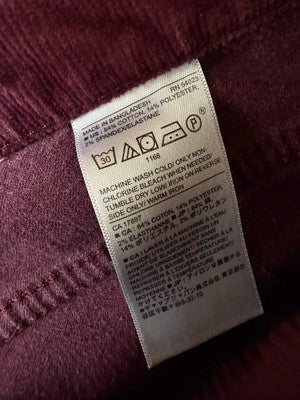 Banana Republic Corduroy Pants 30 10 Womens Burgundy Red Purple Mid Rise