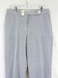 Talbots Seersucker Pants 8 Tapered Ankle Market Stripe Blue Womens New NWT