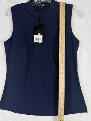 Bad Birdie Polo Womens Small Golf Sleeveless Navy Blue New NWT