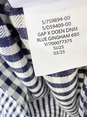Gap X Doen Dress 2 Blue Gingham Denim Mini Womens Sleeveless New NWT