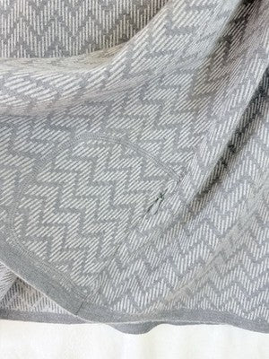 Krimson Klover Sweater Dress Medium Gray Fair Isle Merino Wool Silk Fit Flare