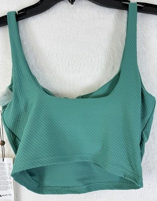 Calia Swim Top XS Longline Bikini Jungle Green U Bar Womens New NWT