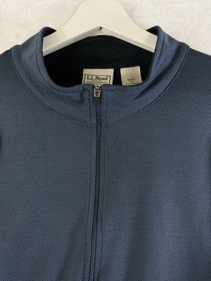 LL Bean 1/4 Zip Pullover Mens XL Blue Mock Neck Long Sleeve