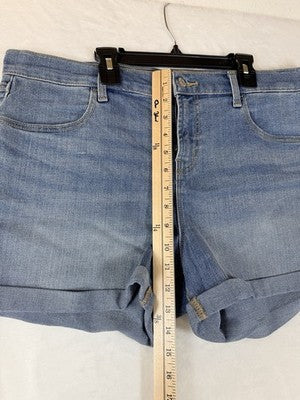 Old Navy Denim Shorts 14 Women Jeans Jean Roll Hem 3” Blue Mid Rise