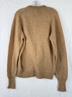 Vintage Highland Sportswear Sweater Mens Large Wool Blend Crew Neck Knit Beige