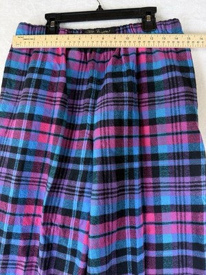 Vermont Flannel Company Pajama Pants Medium Womens Blue Purple Plaid Pockets