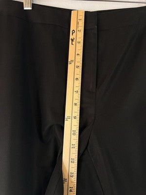 Lafayette 148 New York Pants 10 Black Straight Leg Cotton Blend