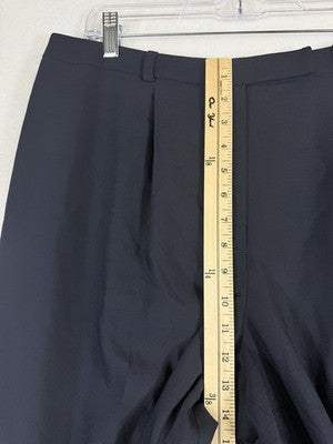 Vintage Talbots Dress Pants 16 Navy Blue Wool Stretch Italian Fabric Womens