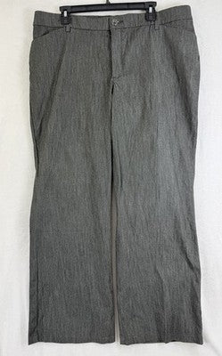 Lee Womens Pants 18 Short Gray Flex Motion Mid Rise Straight Leg