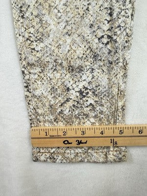 Express Jeans Women 8 Regular Skinny Mid Rise Animal Print Metallic Womens Beige