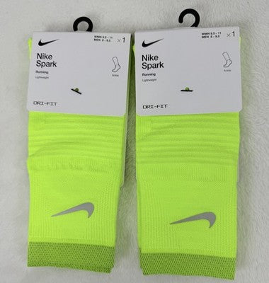 Nike Spark Running Socks No Show Lot 2 Pairs Men 8-9.5 Women 9.5-11 Large New