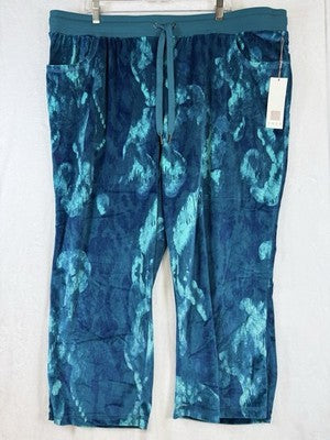 Lularoe 3XL Cozy Velour Pants Teal Green Pull On Plus Size Womens New NWT