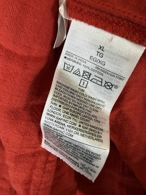 Gap Cotton Gauze Dolman Shirt XL Womens Top Red Button Up Short Sleeve New