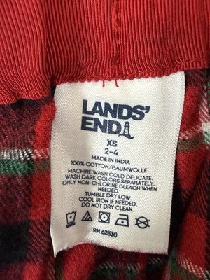 Lands End Flannel Pajama Pants XS Women’s Red Plaid Pjs Bottoms