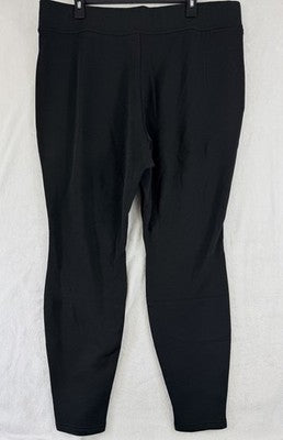 Lands End Serious Sweats Pants 2X Black High Rise Pull On Sweatpants Womens