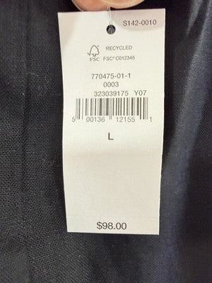 Gap Linen Blend Maxi Dress Large Women Black Sleeveless Fit & Flare Long New NWT