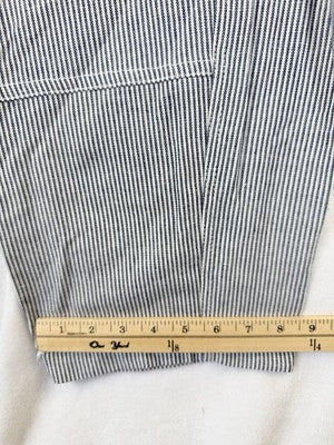 Max Studio London Linen Blend Pants Small Barrel Leg Blue Stripe Pull On