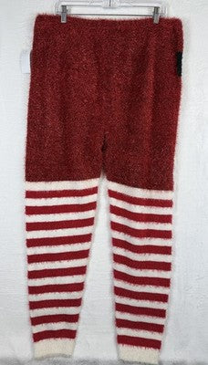 Ugly Christmas Sweater Pants Large Womens Santa Red Tinsel Holiday New NWT