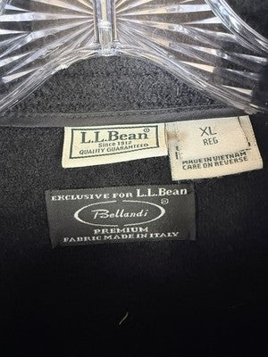 LL Bean Wool Coat XL Black Pea Coat Bellandi Made In Italy Womens